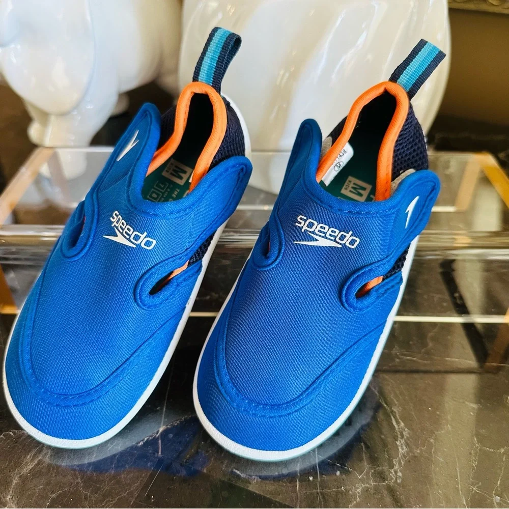 SPEEDO TODDLER HYBRID WATER SHOES SIZE MEDIUM BLUE NEOPRENE 7” LENGTH GREAT